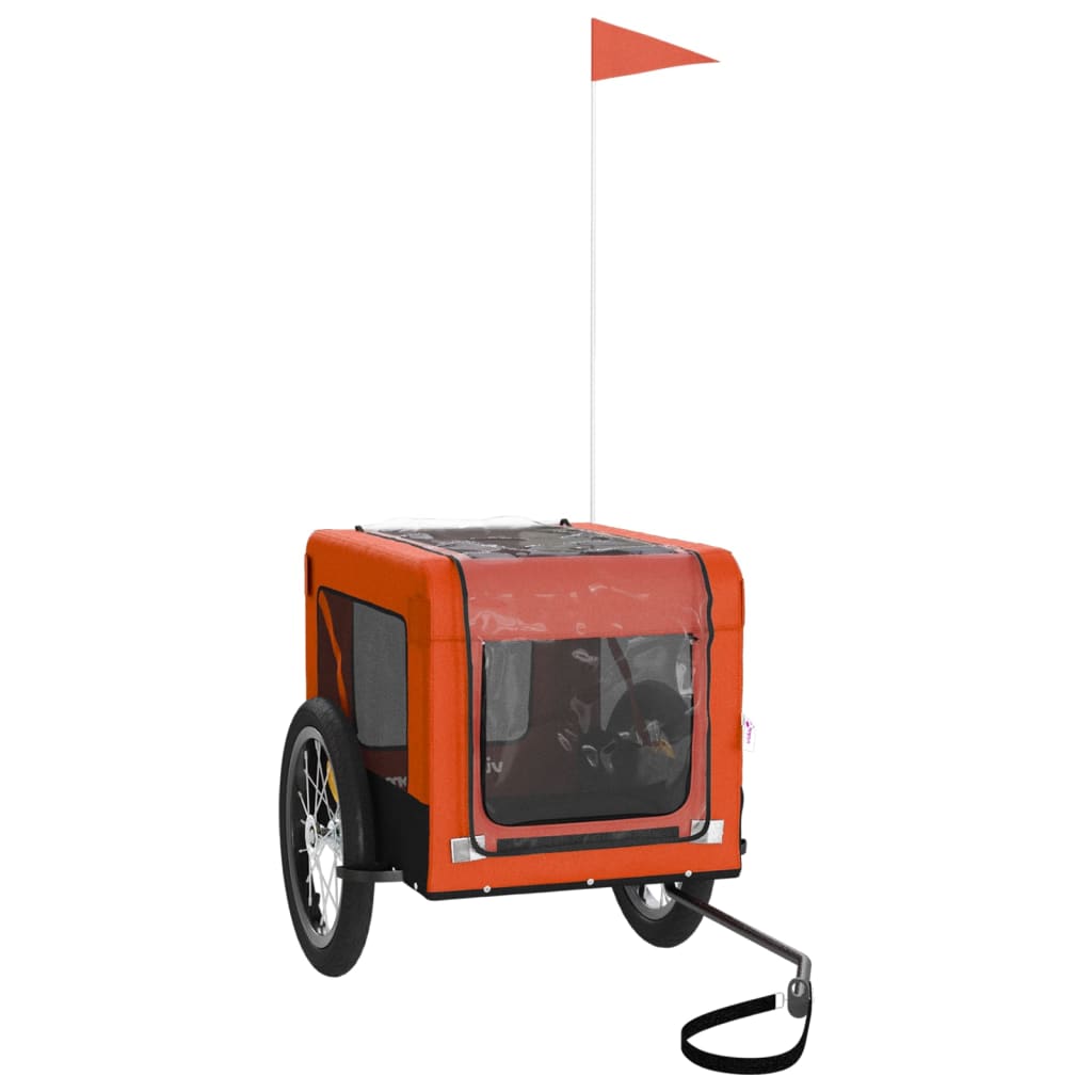 Remorque de vélo pour animaux de compagnie orange et noir