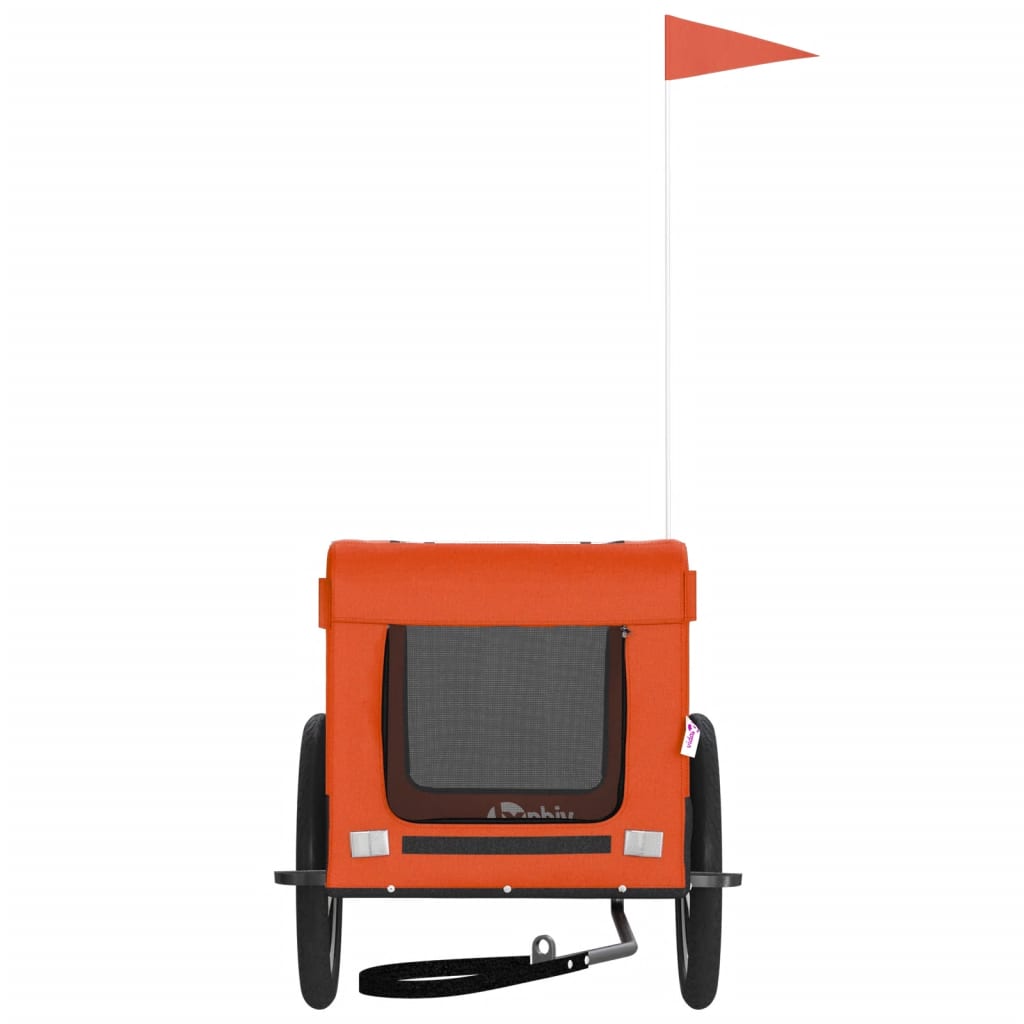 Remorque de vélo pour animaux de compagnie orange et noir