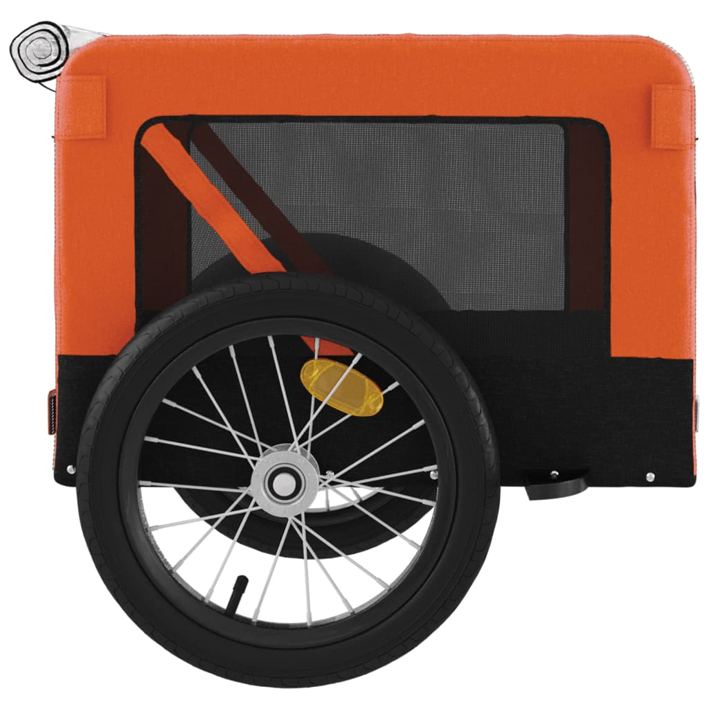 Remorque de vélo pour animaux de compagnie orange et noir