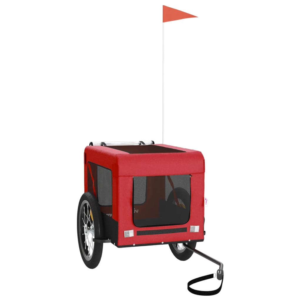 Remorque de vélo pour animaux de compagnie rouge et noir
