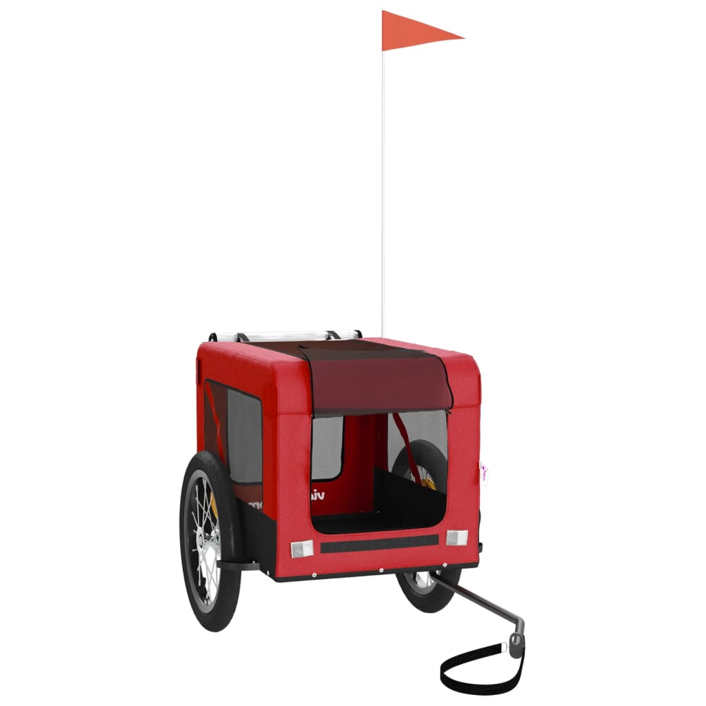 Remorque de vélo pour animaux de compagnie rouge et noir