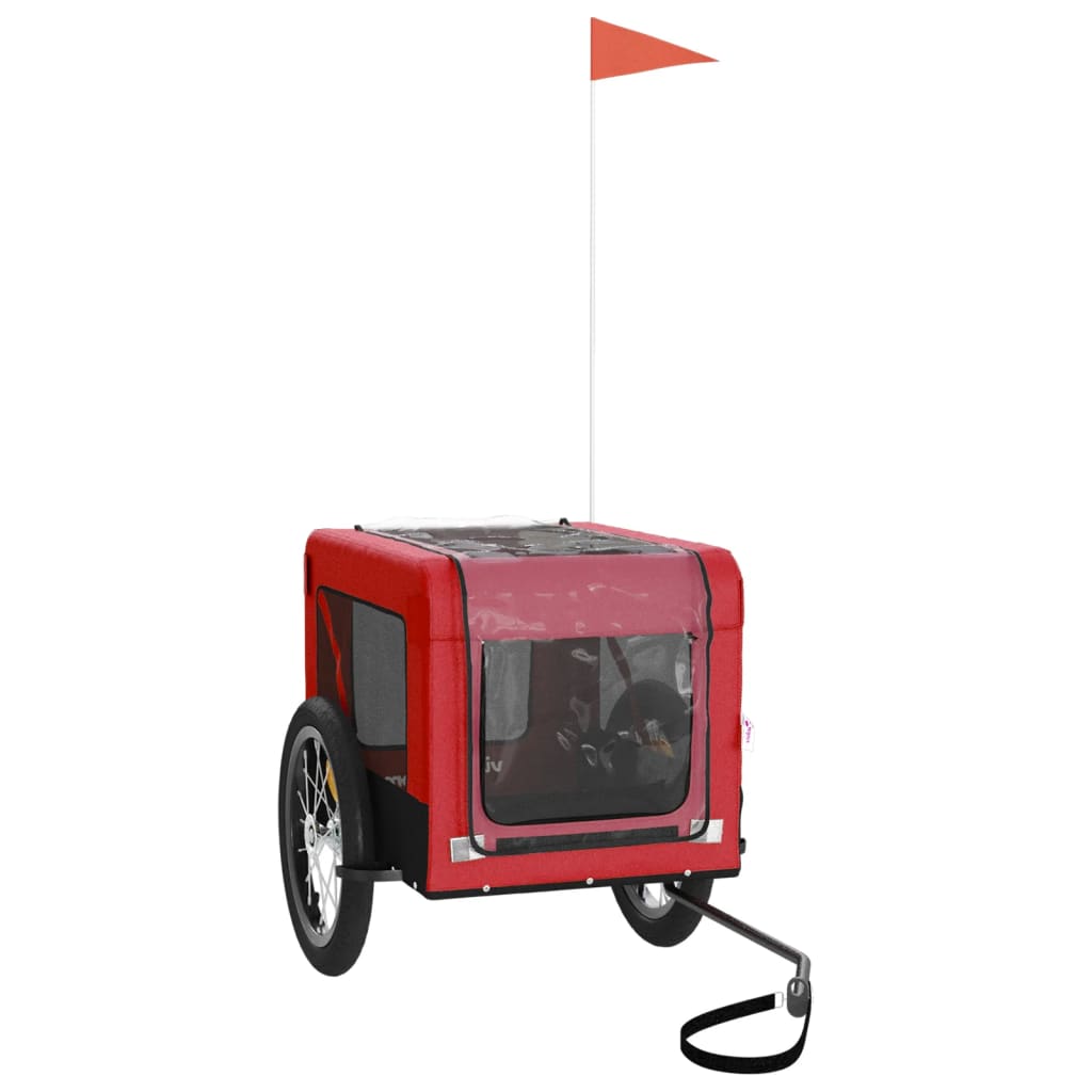 Remorque de vélo pour animaux de compagnie rouge et noir
