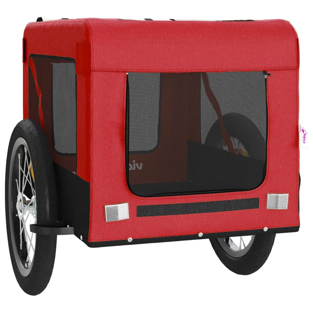 Remorque de vélo pour animaux de compagnie rouge et noir