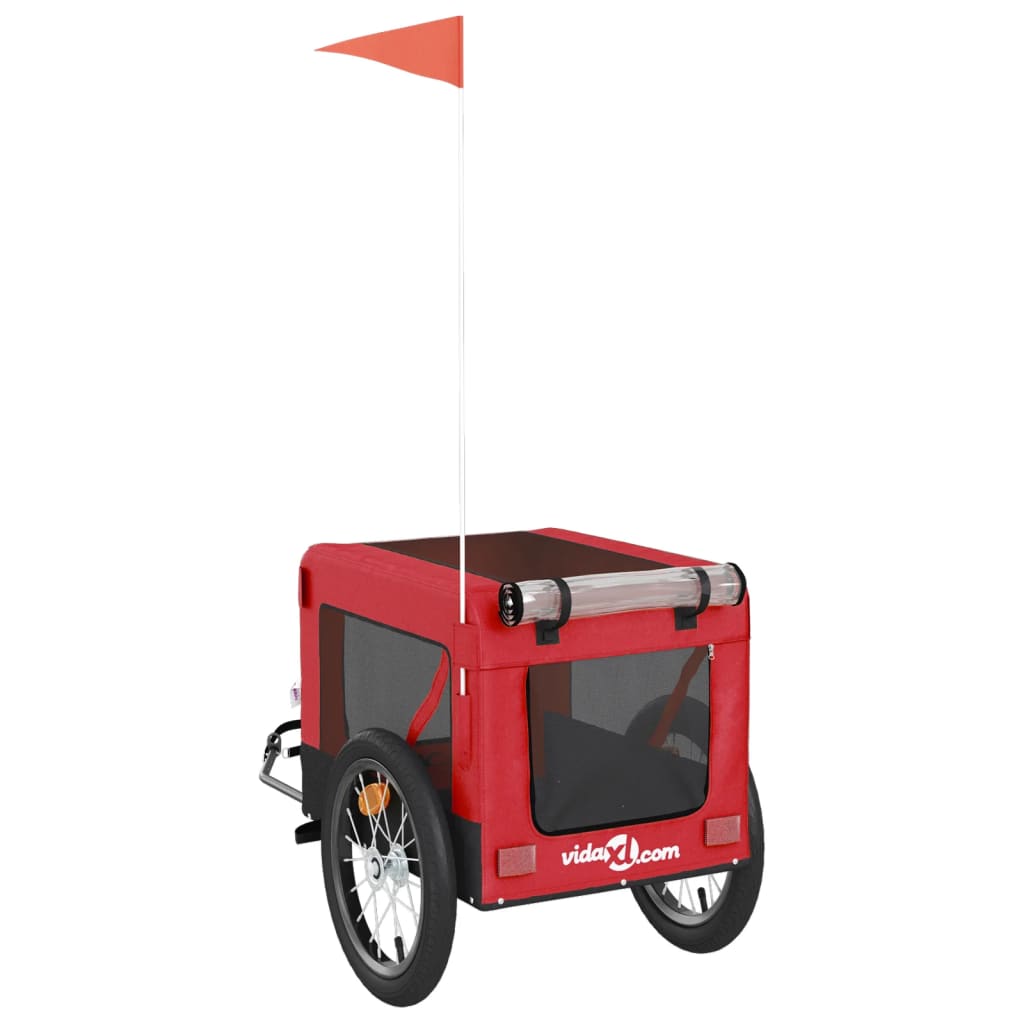 Remorque de vélo pour animaux de compagnie rouge et noir