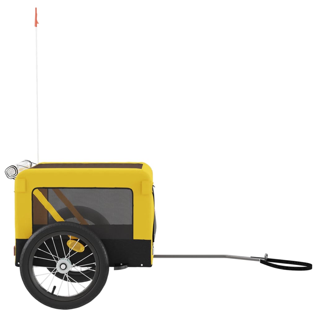 Remorque de vélo pour animaux de compagnie jaune et noir
