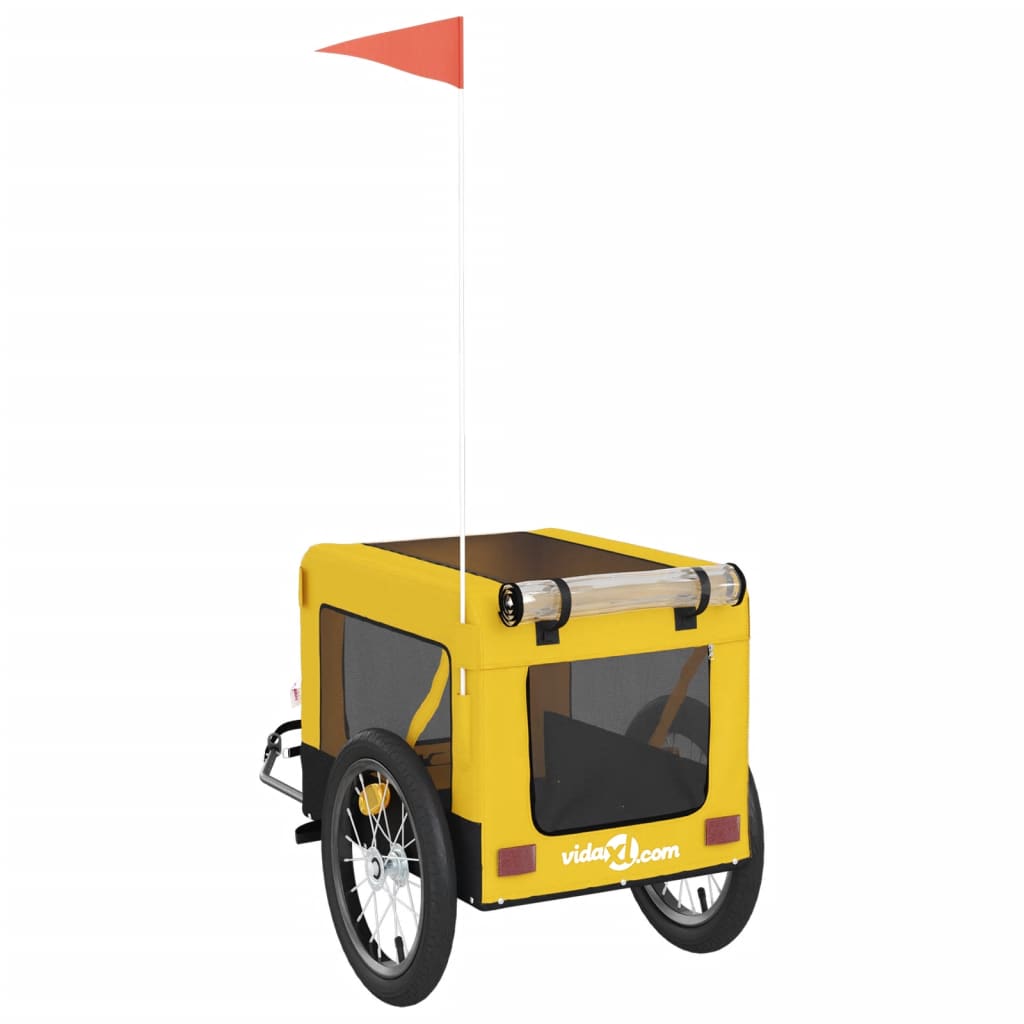 Remorque de vélo pour animaux de compagnie jaune et noir