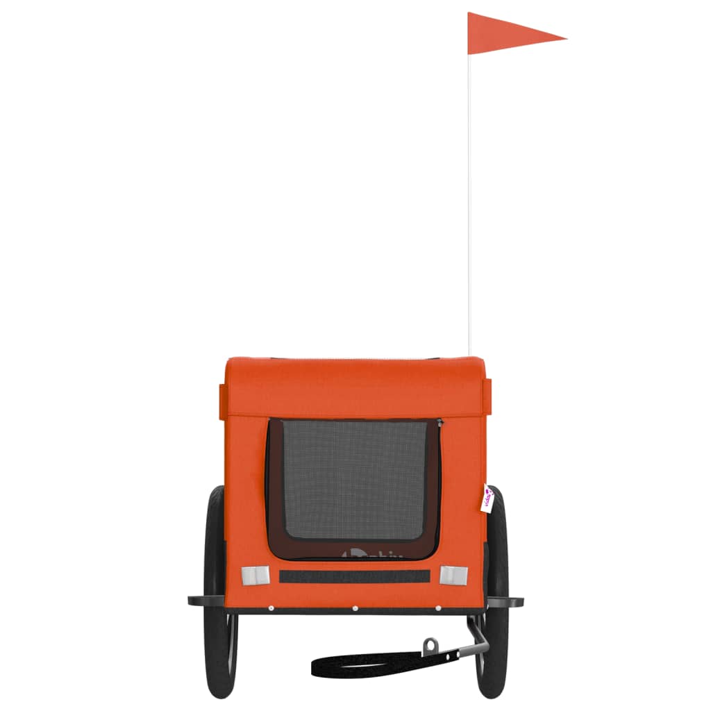 Remorque de vélo pour animaux de compagnie orange et noir