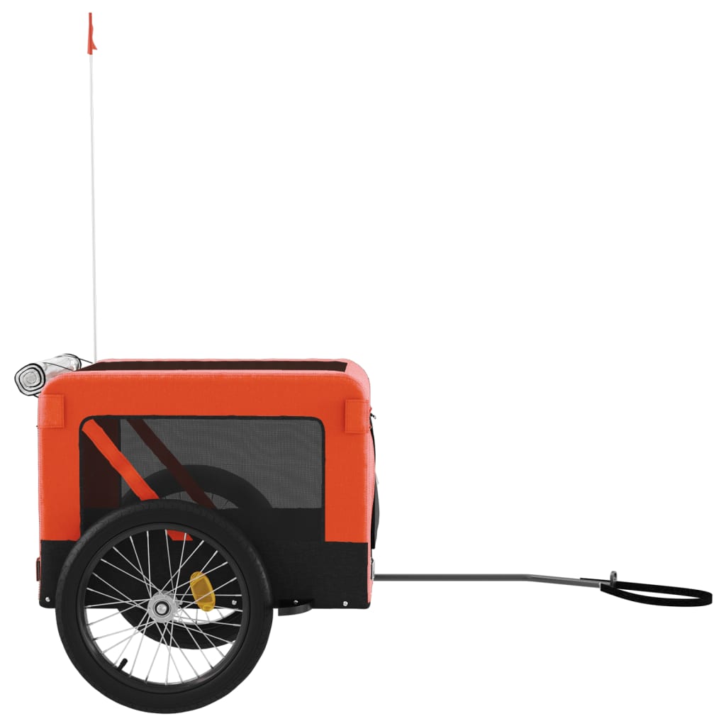 Remorque de vélo pour animaux de compagnie orange et noir