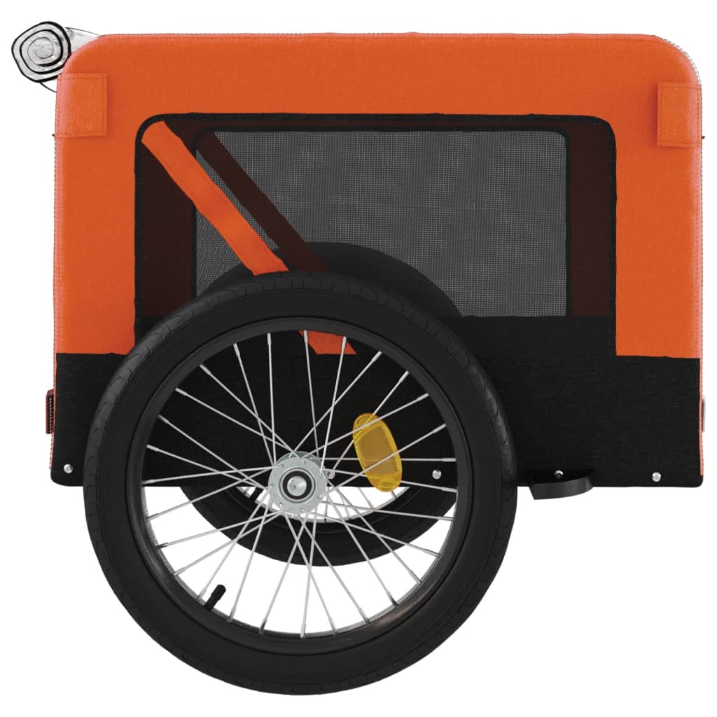 Remorque de vélo pour animaux de compagnie orange et noir