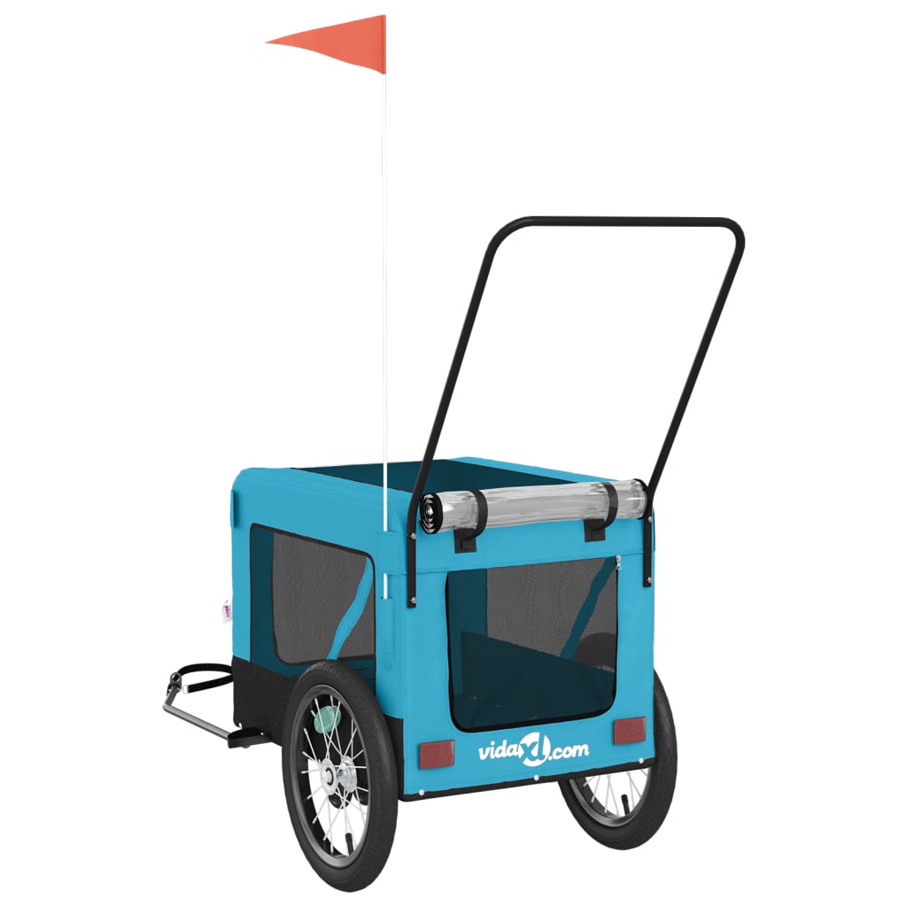 Remorque de vélo pour animaux de compagnie bleu et noir