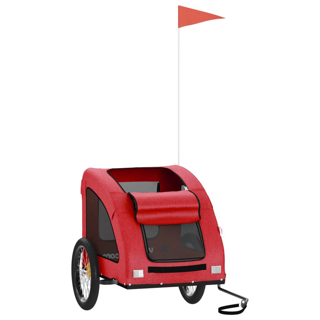 Remorque de vélo pour animaux de compagnie rouge