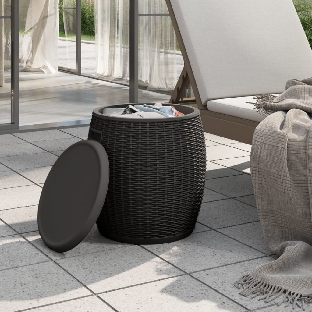 Boîte de rangement de jardin 4 en 1 noir polypropylène