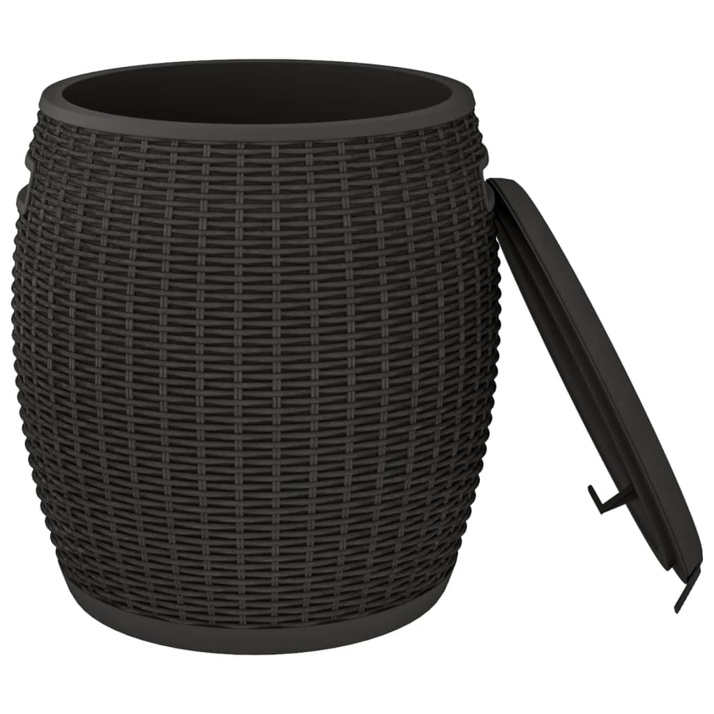 Boîte de rangement de jardin 4 en 1 noir polypropylène