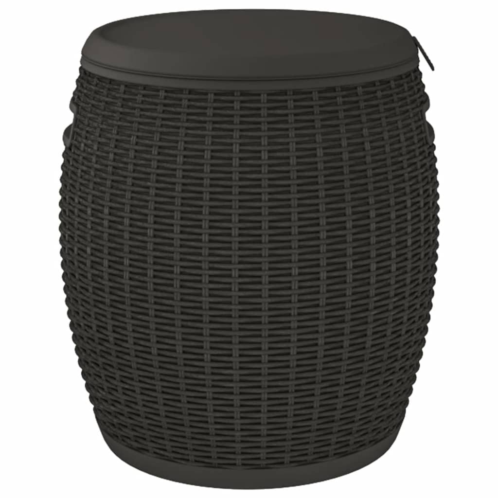 Boîte de rangement de jardin 4 en 1 noir polypropylène