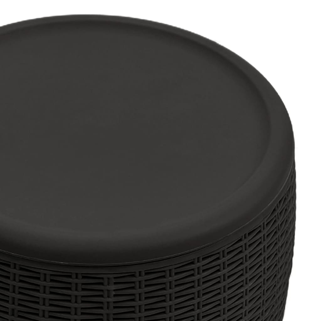 Boîte de rangement de jardin 4 en 1 noir polypropylène