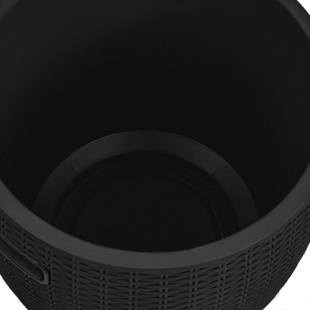 Boîte de rangement de jardin 4 en 1 noir polypropylène