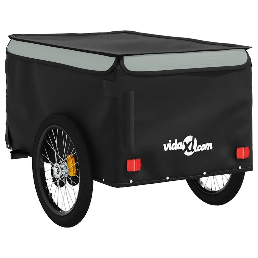 Remorque de vélo noir et gris 45 kg fer