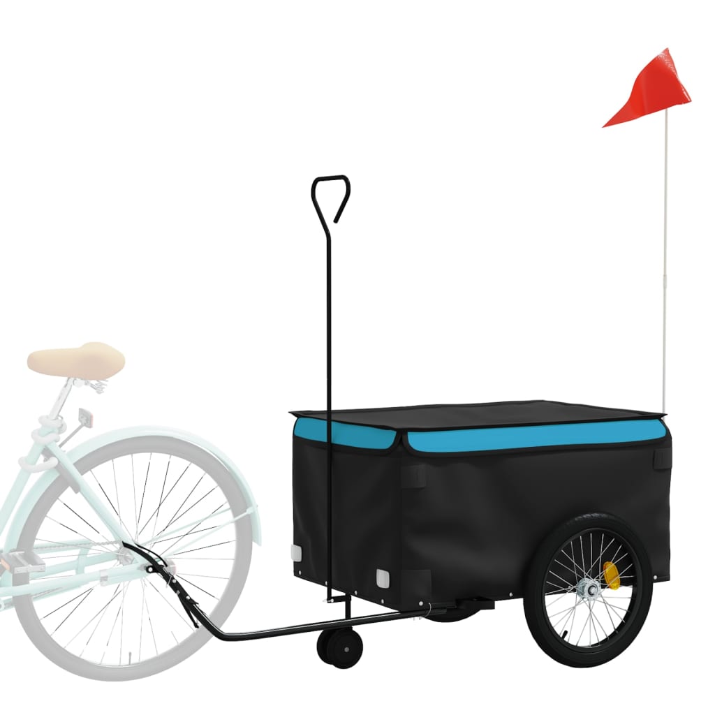 Remorque de vélo noir et bleu 45 kg fer