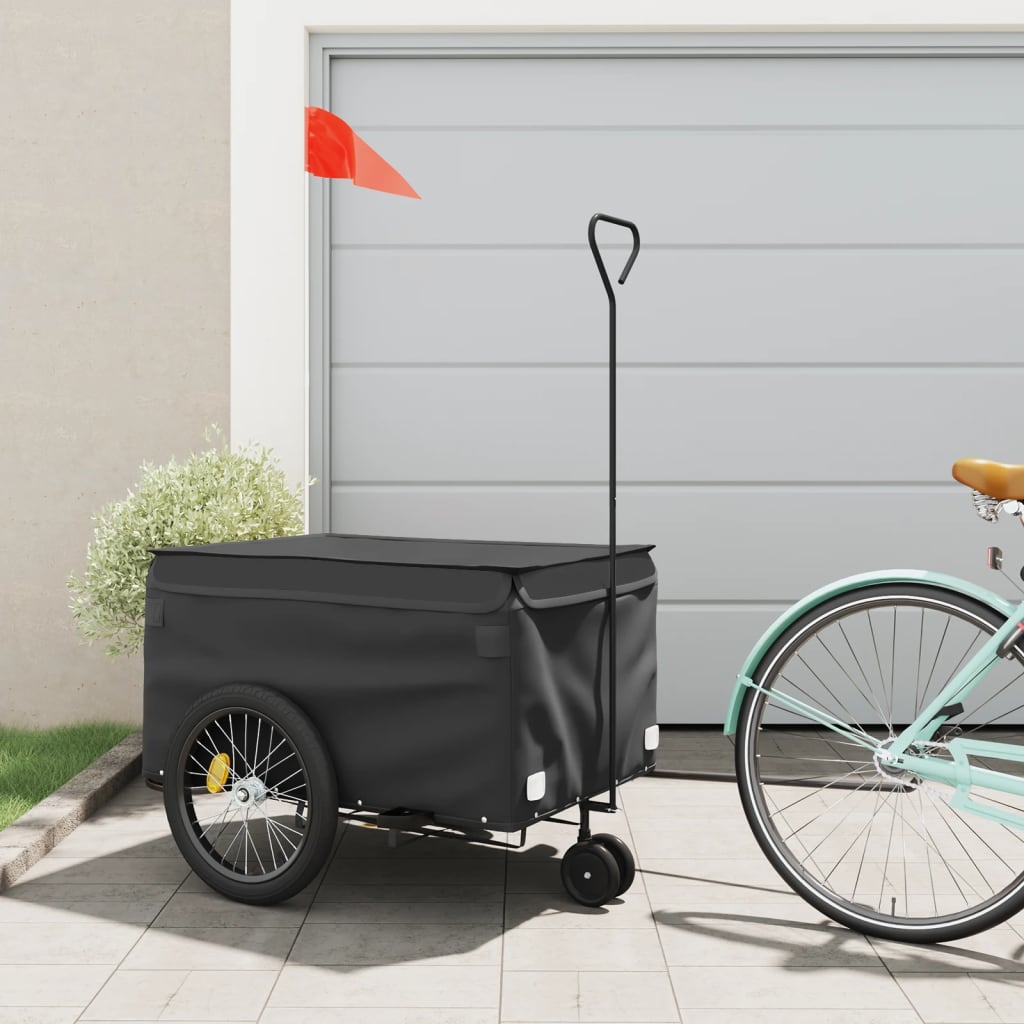 Remorque de vélo noir 45 kg fer