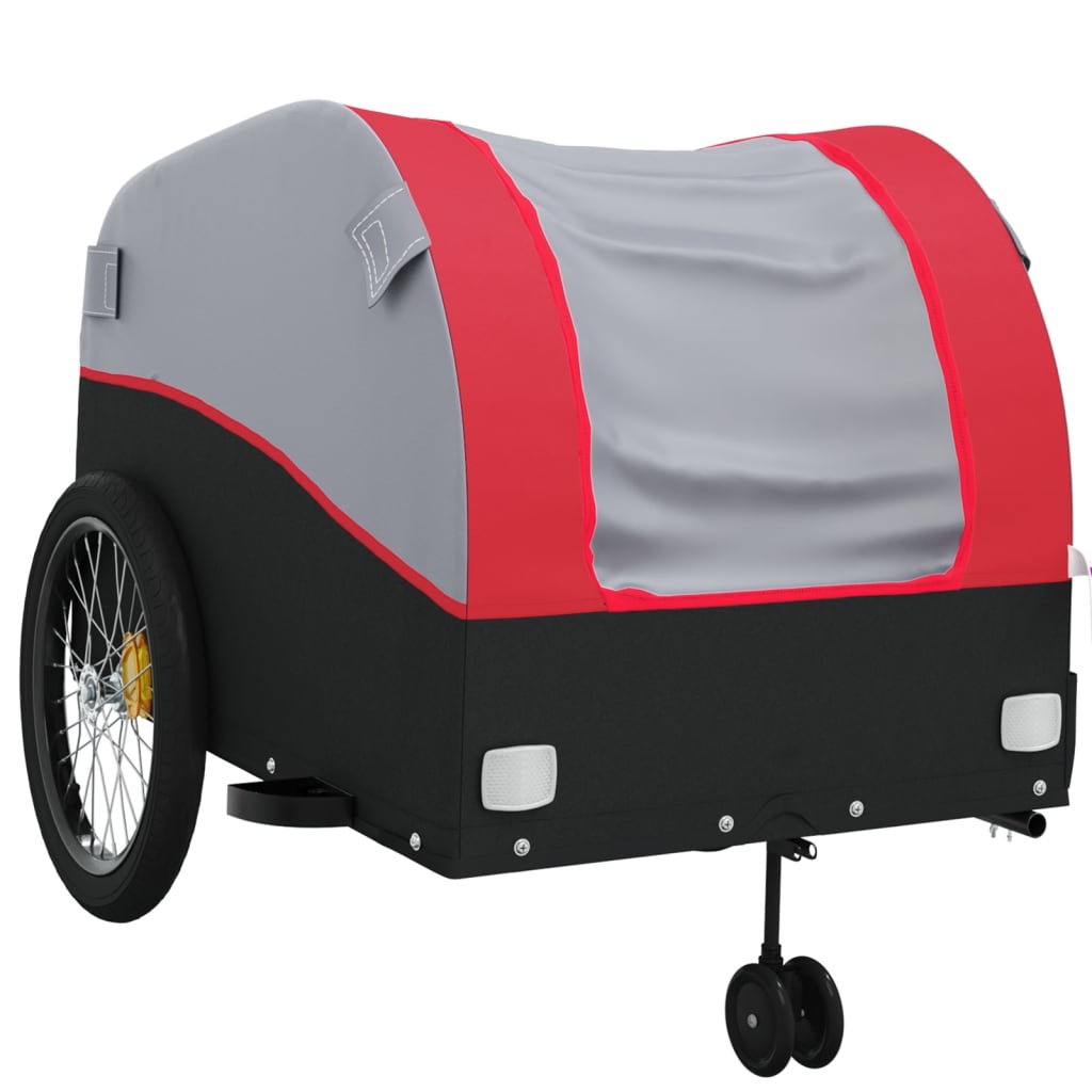 Remorque de vélo noir et rouge 45 kg fer