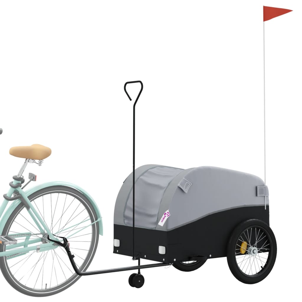 Remorque de vélo noir et gris 45 kg fer