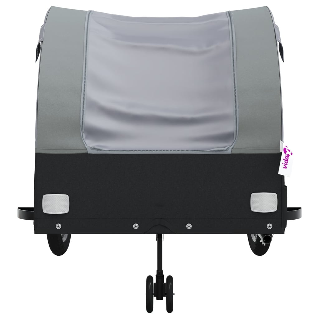 Remorque de vélo noir et gris 45 kg fer