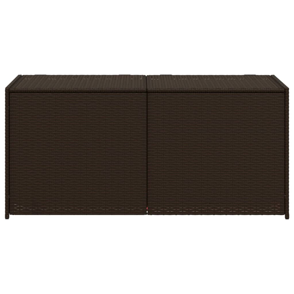 Boîte de rangement de jardin marron 283L résine tressée