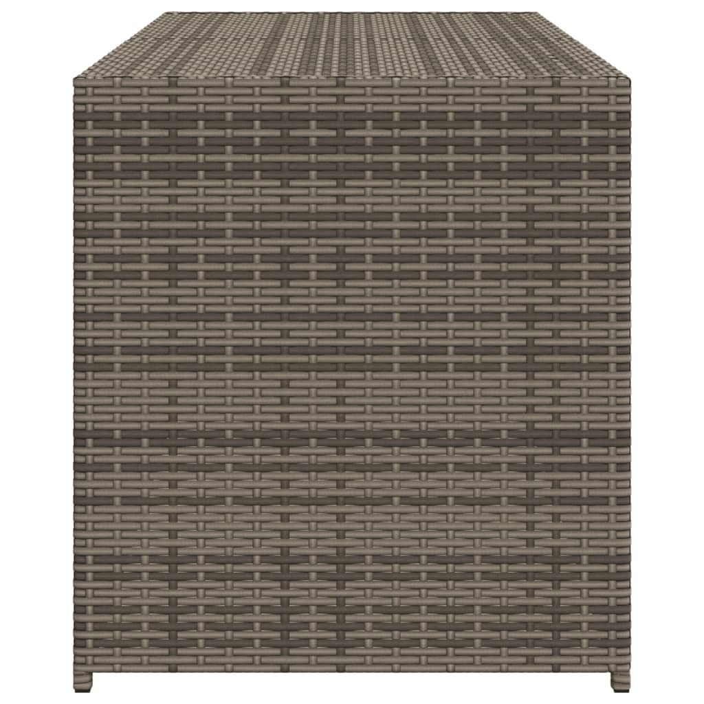 Boîte de rangement de jardin gris 283L résine tressée