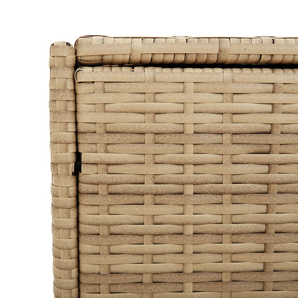 Boîte de rangement de jardin et roues mélange beige 283L rotin
