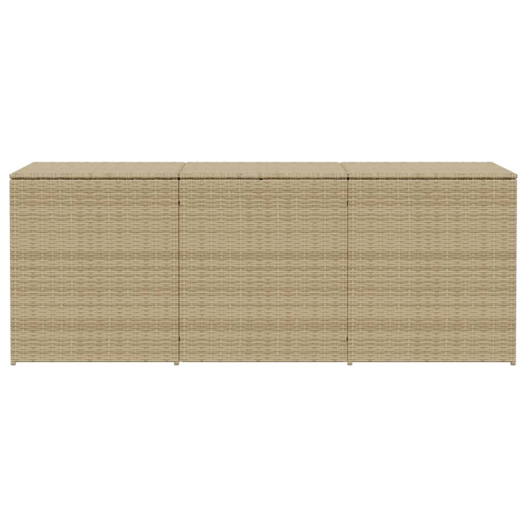 Boîte de rangement de jardin mélange beige 984L résine tressée