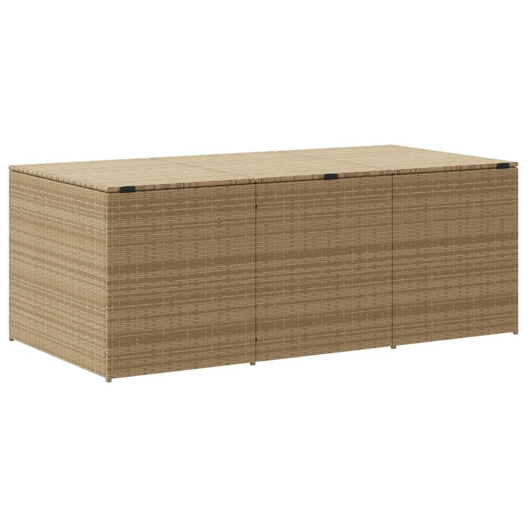 Boîte de rangement de jardin mélange beige 984L résine tressée