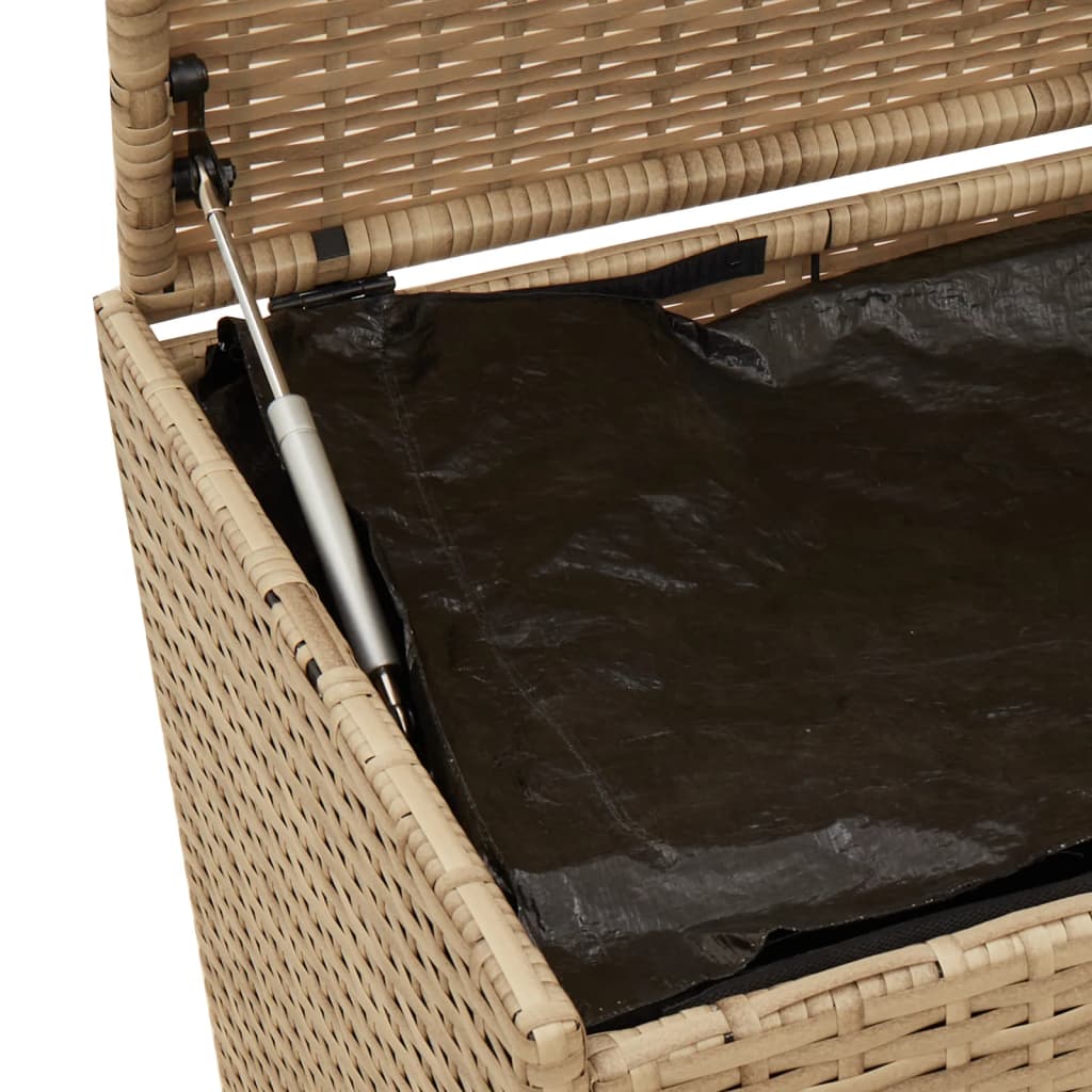 Boîte de rangement de jardin mélange beige 984L résine tressée