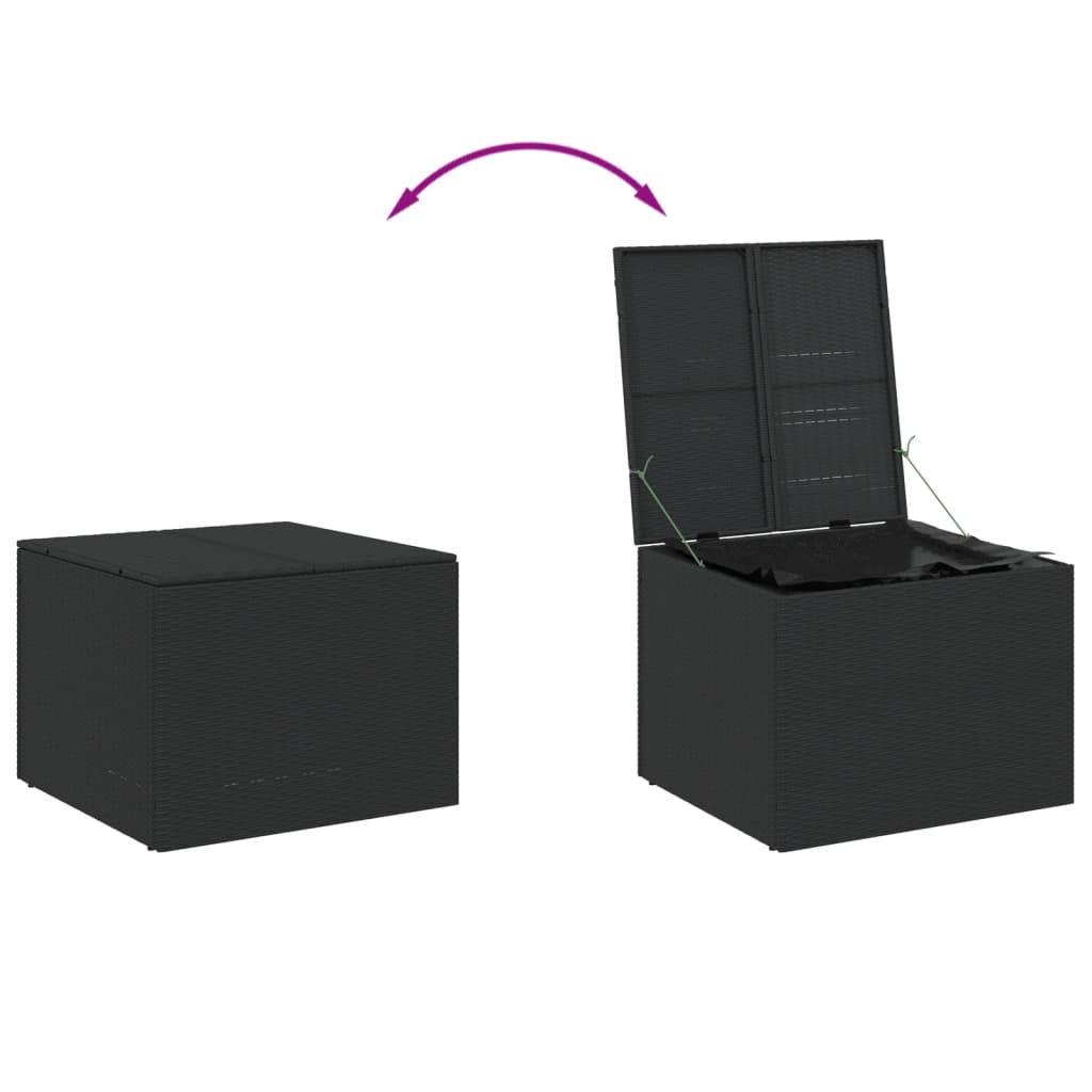 Boîte de rangement de jardin noir 291L résine tressée