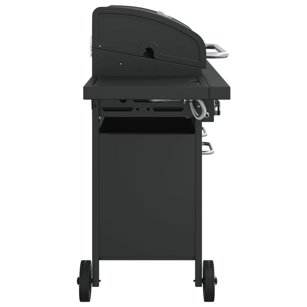 Barbecue gril à gaz avec 7 brûleurs noir acier enduit de poudre