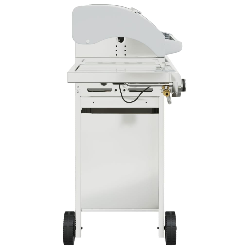 Barbecue gril à gaz avec 7 brûleurs argenté acier inoxydable