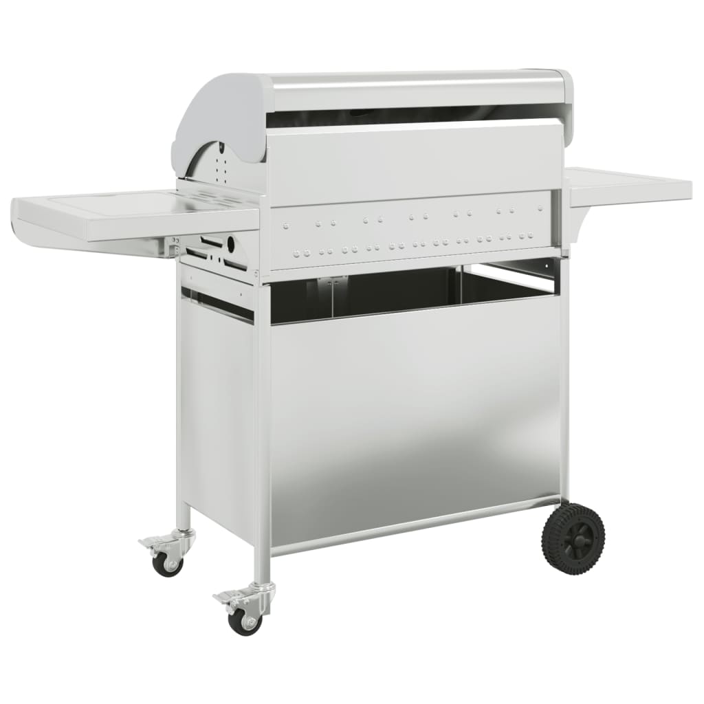 Barbecue gril à gaz avec 7 brûleurs argenté acier inoxydable