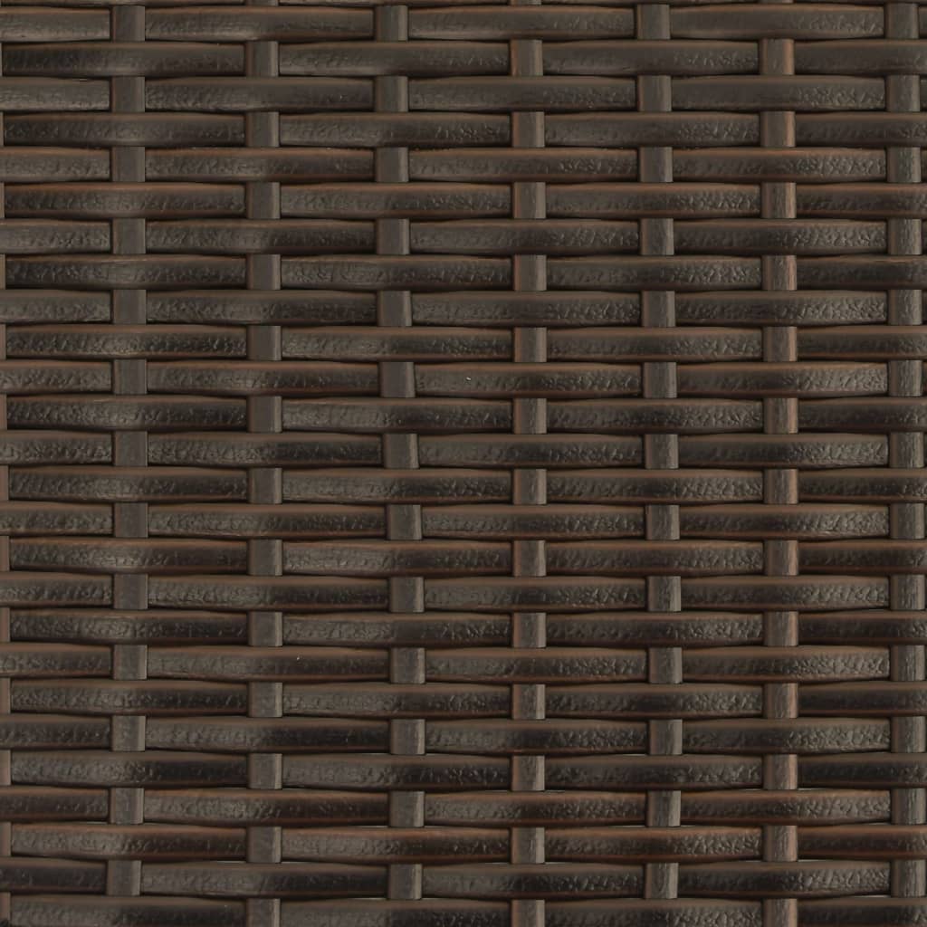 Chaise longue avec auvent et coussins marron résine tressée