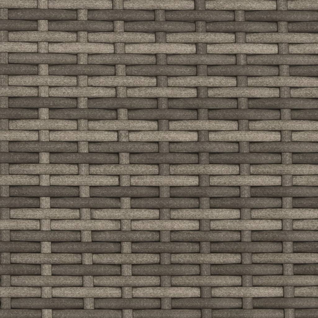 Chaise longue avec auvent et coussins gris résine tressée