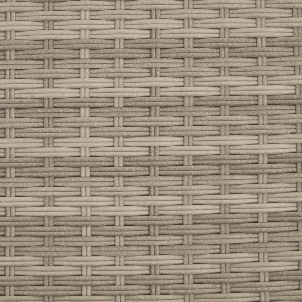 Chaise longue avec auvent et coussins gris clair résine tressée