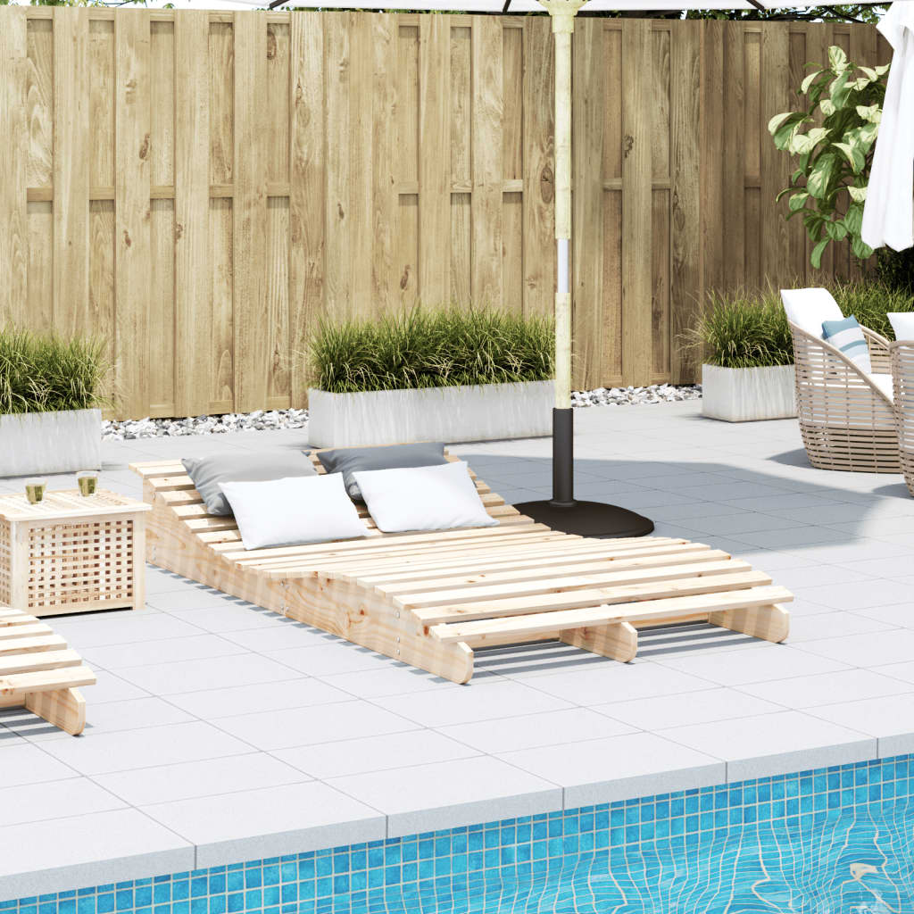 Chaise longue 205x110x31,5 cm bois massif de pin