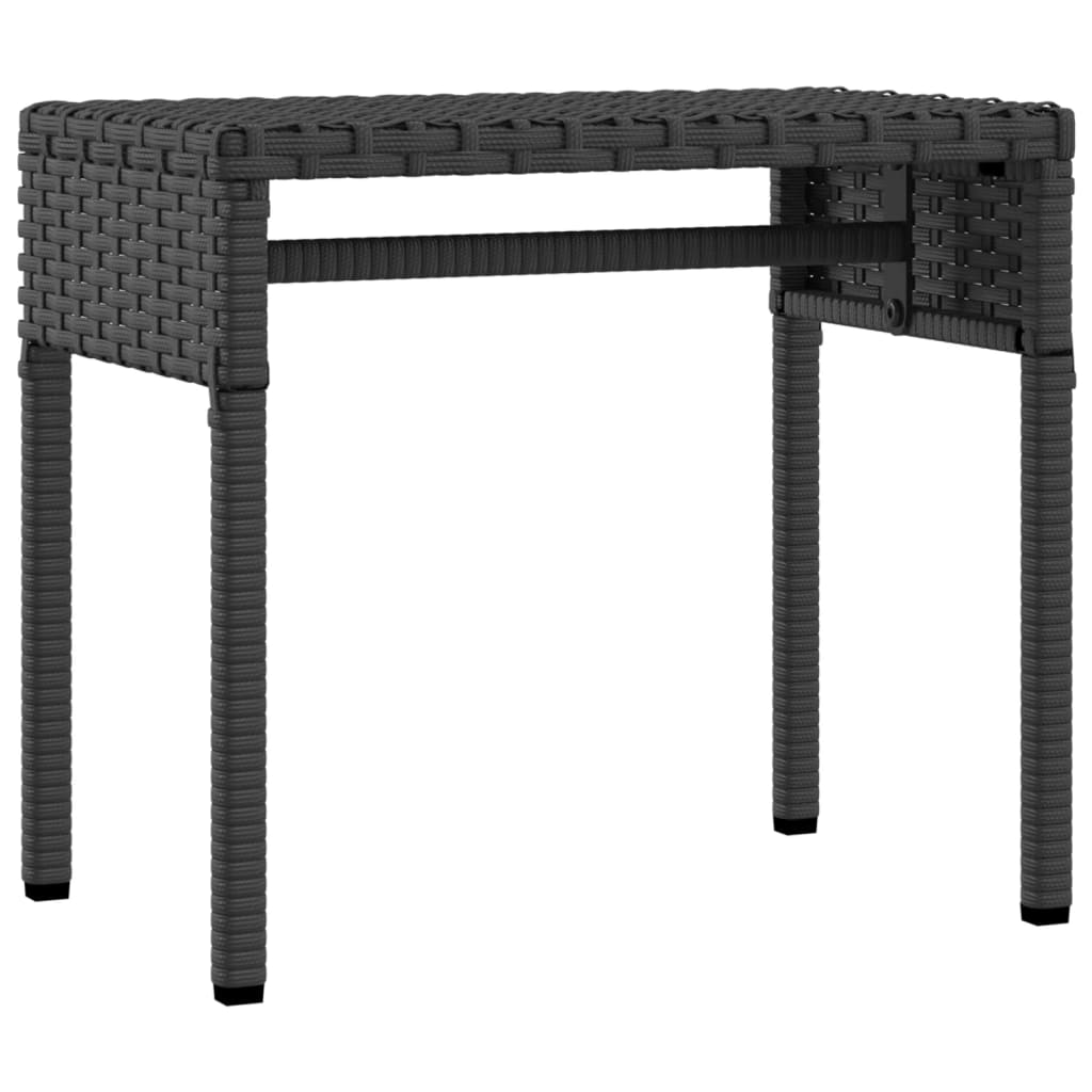 Chaise longue avec auvent et table noir résine tressée
