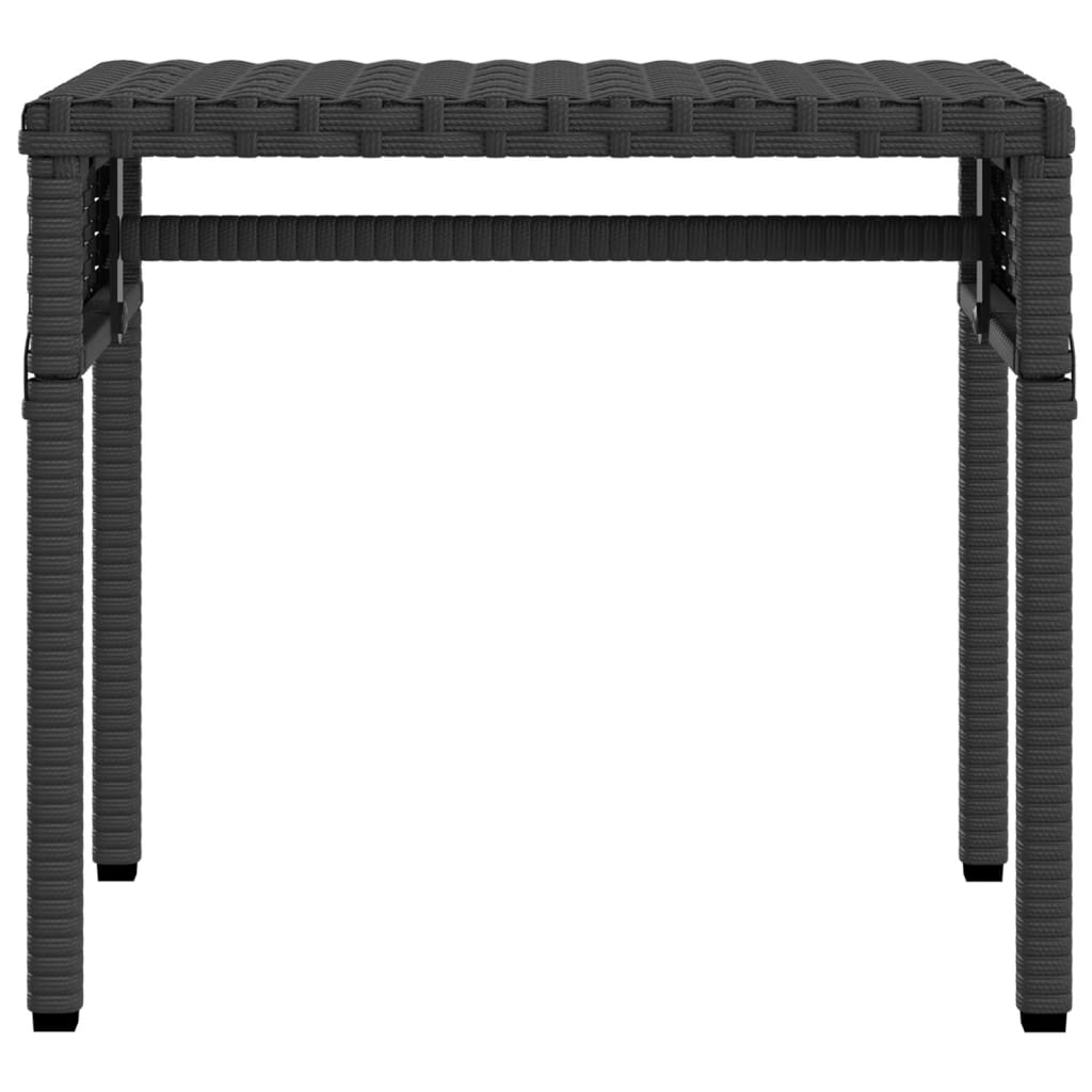 Chaise longue avec auvent et table noir résine tressée
