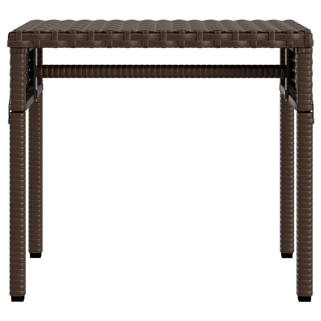 Chaise longue avec auvent et table marron résine tressée