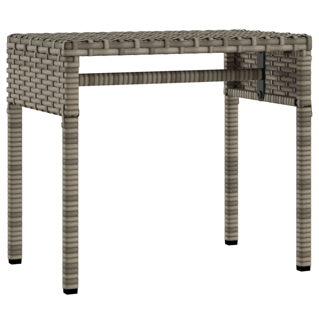 Chaise longue avec auvent et table gris résine tressée