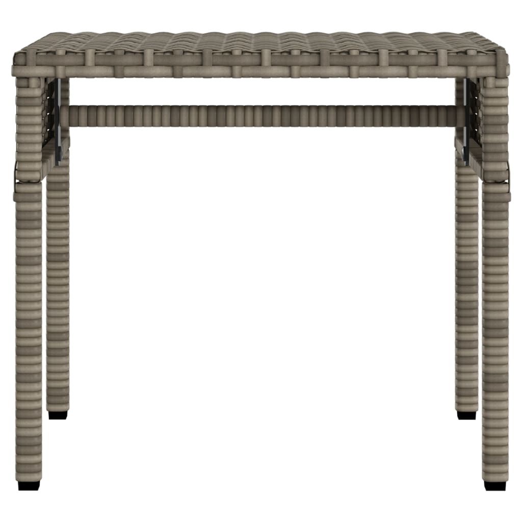 Chaise longue avec auvent et table gris résine tressée