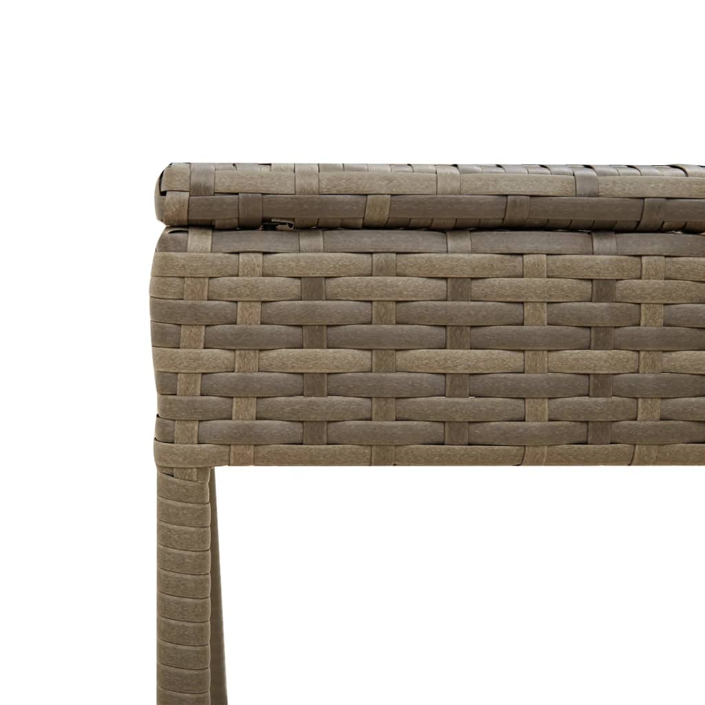 Chaise longue avec auvent et table gris résine tressée