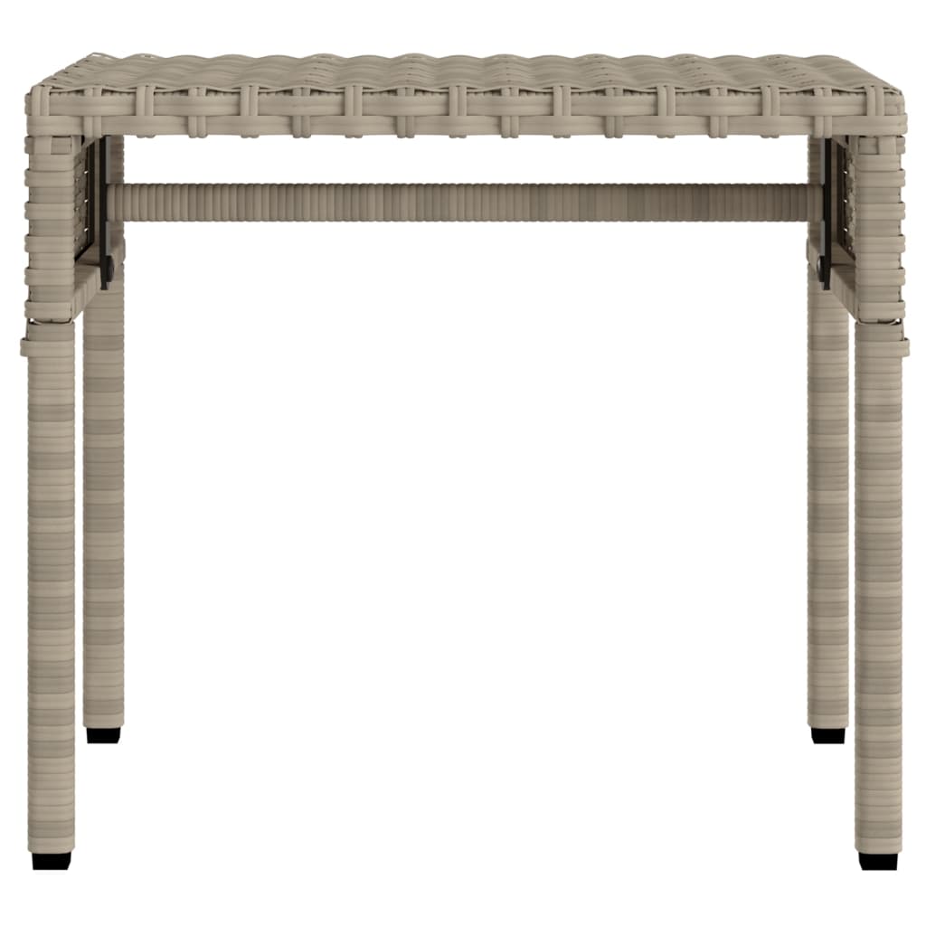 Chaise longue avec auvent et table gris clair résine tressée