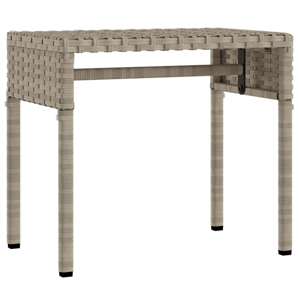 Chaise longue avec auvent et table gris clair résine tressée