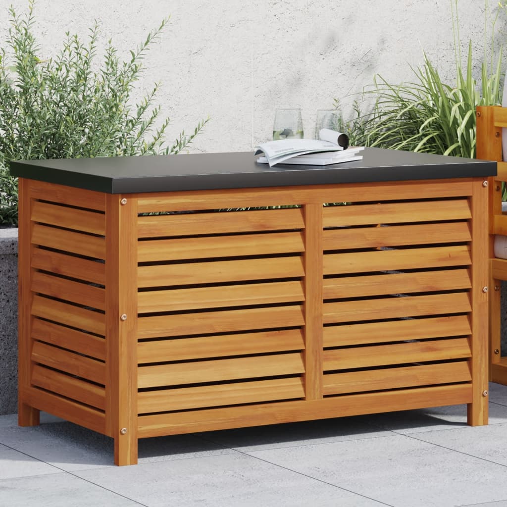 Boîte de rangement de jardin 90x48x55 cm bois massif d'acacia