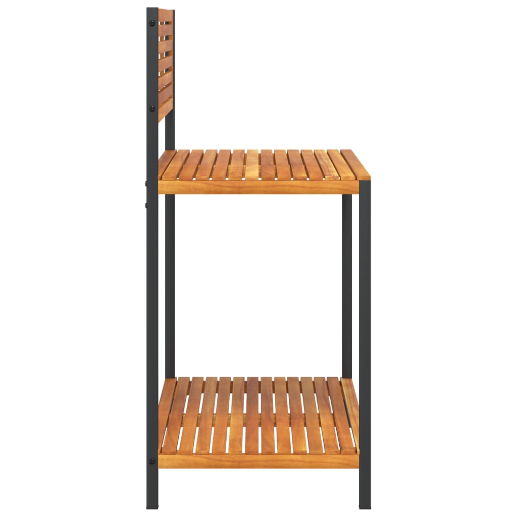Table de travail de jardin bois d'acacia solide et acier
